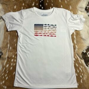 Columbia Red White and Blue Fish Flag  T-Shirt